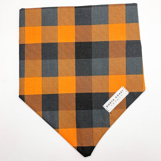 ORANGE PLAID BANDANA