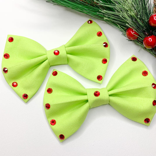 GRINCH BLING BOW