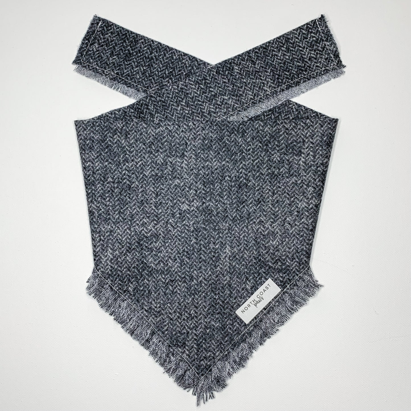 GRAY HERRINGBONE FLANNEL BANDANA